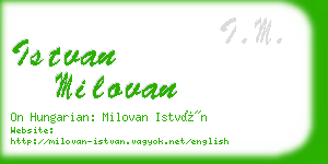 istvan milovan business card